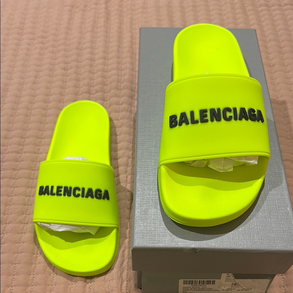 Balenciaga Neon Yellow Slides